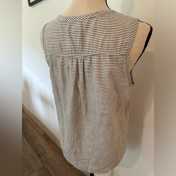 Kenar linen blend striped blouse shirt sleeveless medium - Picture 4 of 5